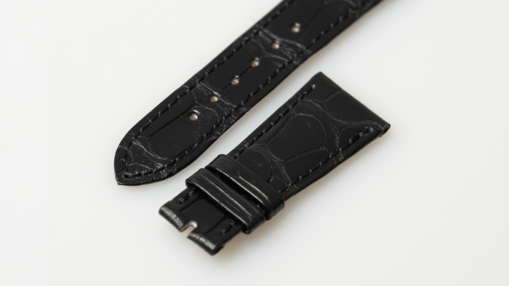 Patek Philippe matt black alligator leather watch strap, 21 mm - Afbeelding 2