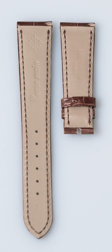 Patek Philippe shiny lightbrown alligator leather watch strap, 19.1 mm. - Afbeelding 5