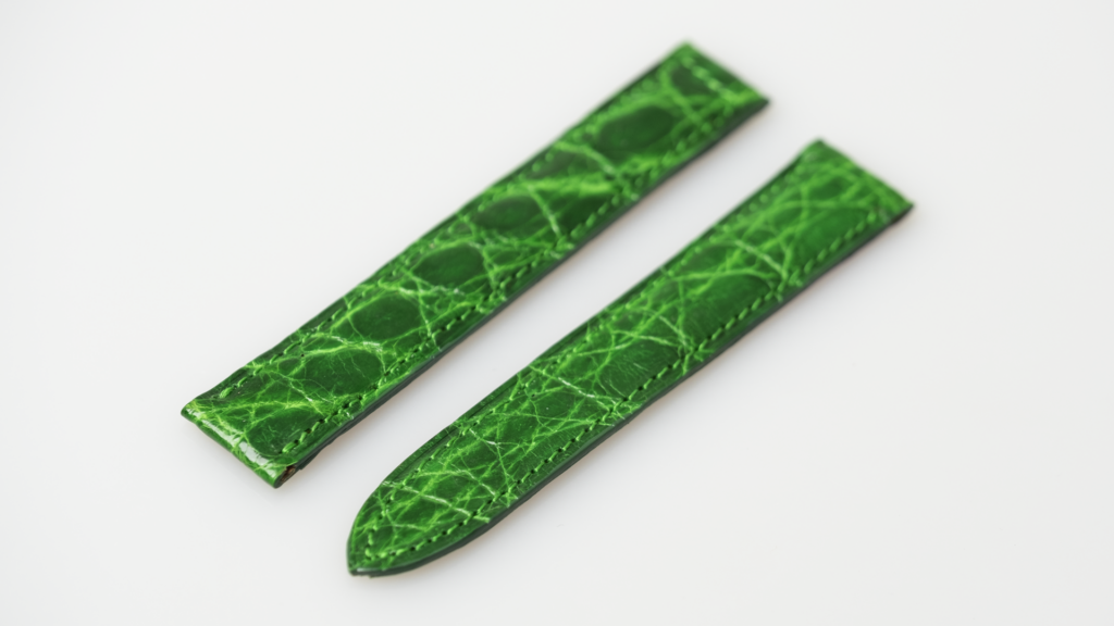 Cartier alligator strap, shiny green, 15.5 mm. - Afbeelding 2