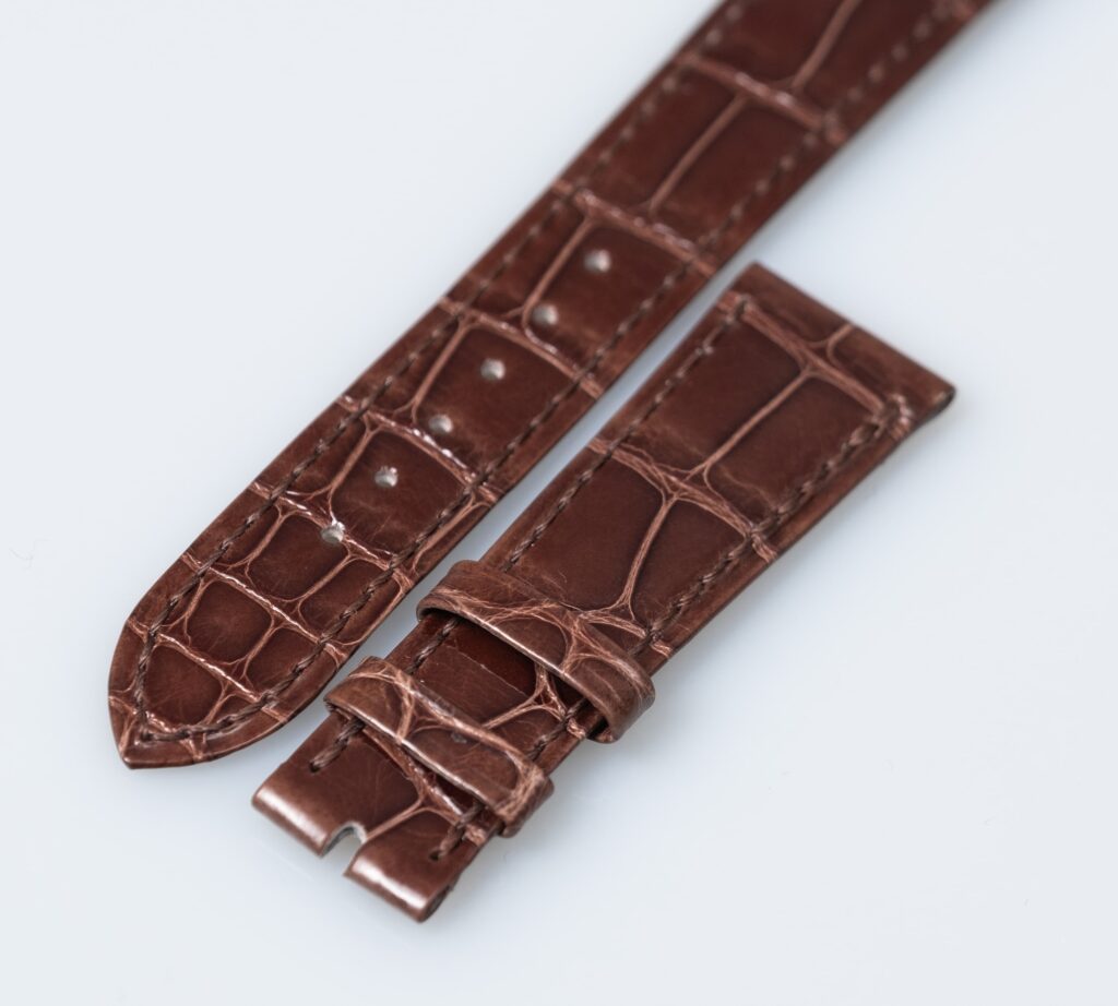 Patek Philippe shiny lightbrown alligator leather watch strap, 19.1 mm. - Afbeelding 2