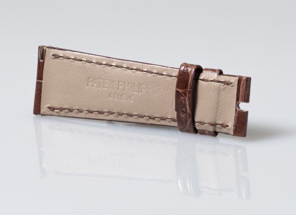 Patek Philippe shiny lightbrown alligator leather watch strap, 19.1 mm. - Afbeelding 6