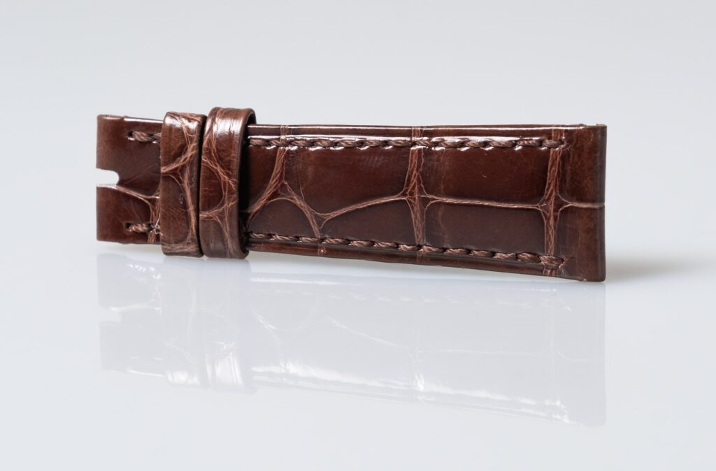 Patek Philippe shiny lightbrown alligator leather watch strap, 19.1 mm. - Afbeelding 3