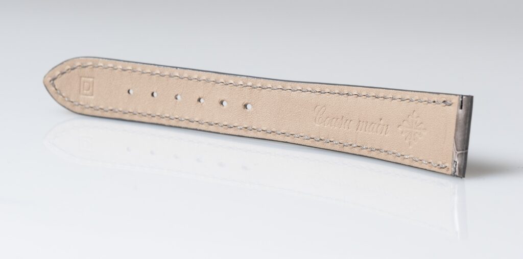 Patek Philippe shiny grey alligator leather watch strap, 20 mm. - Afbeelding 5