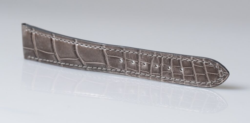 Patek Philippe shiny grey alligator leather watch strap, 20 mm. - Afbeelding 3