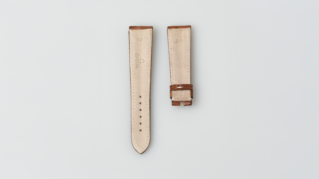 Omega alligator semimat brown leather strap 20 mm. - Afbeelding 2