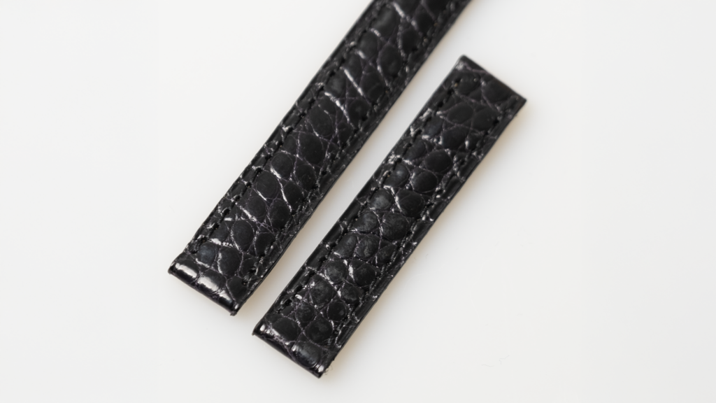 Cartier alligator strap, shiny black, 12 mm. - Afbeelding 2