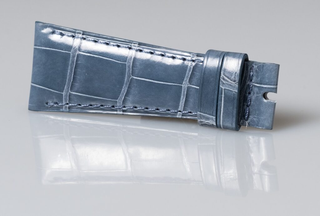 Patek Philippe Light bleu alligator leather watch strap. 22 mm. - Afbeelding 4