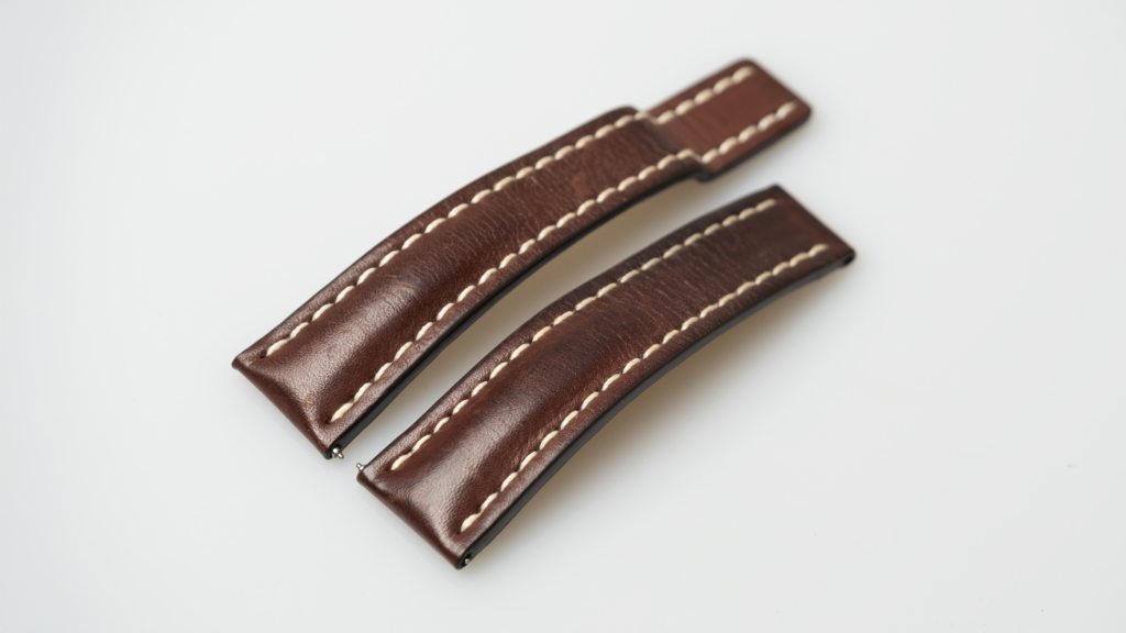 Breitling brown calfskin leather strap 22 mm. reference 461X - Afbeelding 2