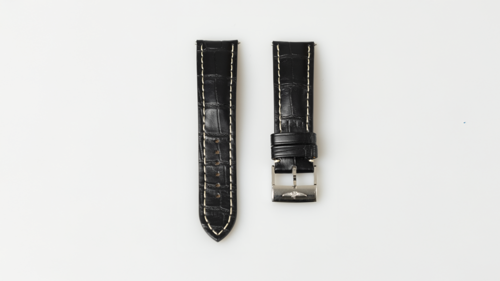 Breitling black alligator leather 22 mm, reference 1018P