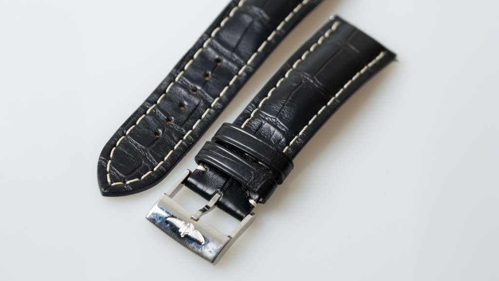 Breitling black alligator leather 22 mm, reference 1018P - Afbeelding 2