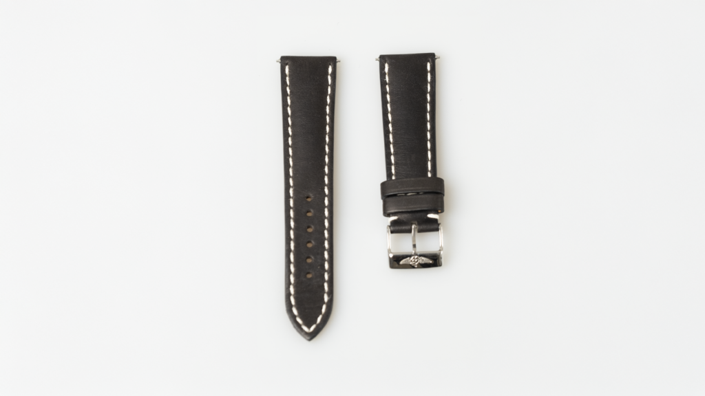 Breitling black nappa calfskin leather strap 21 mm.
