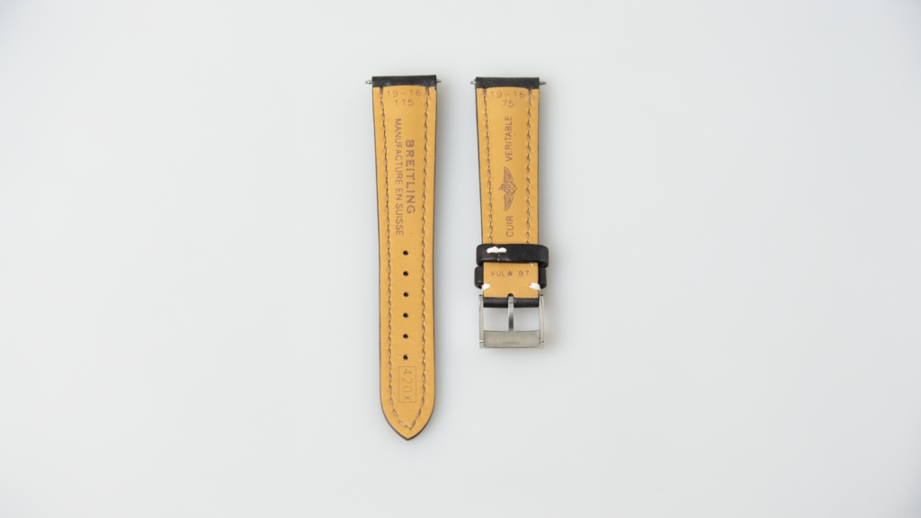 Breitling black nappa calfskin leather strap 19 mm. - Afbeelding 2