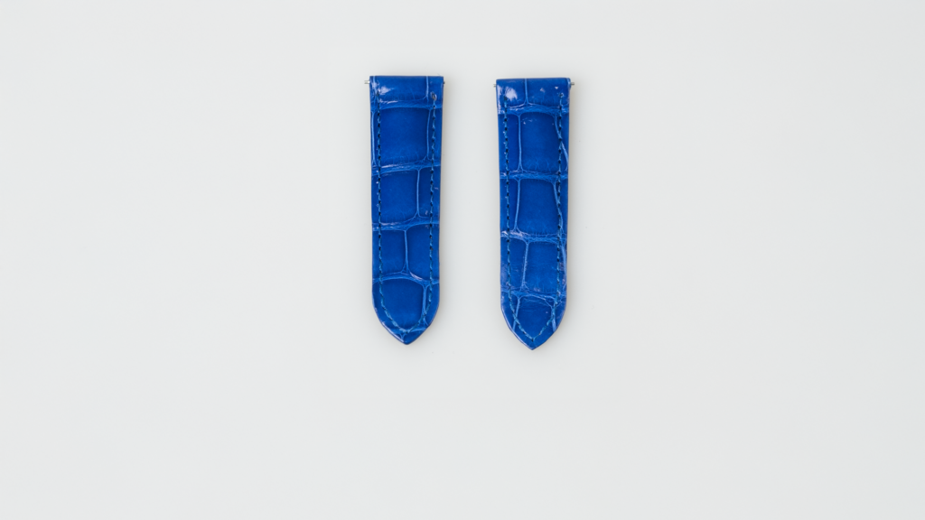Cartier alligator shiny lapis bleu, 18 mm, reference KD6UZN04