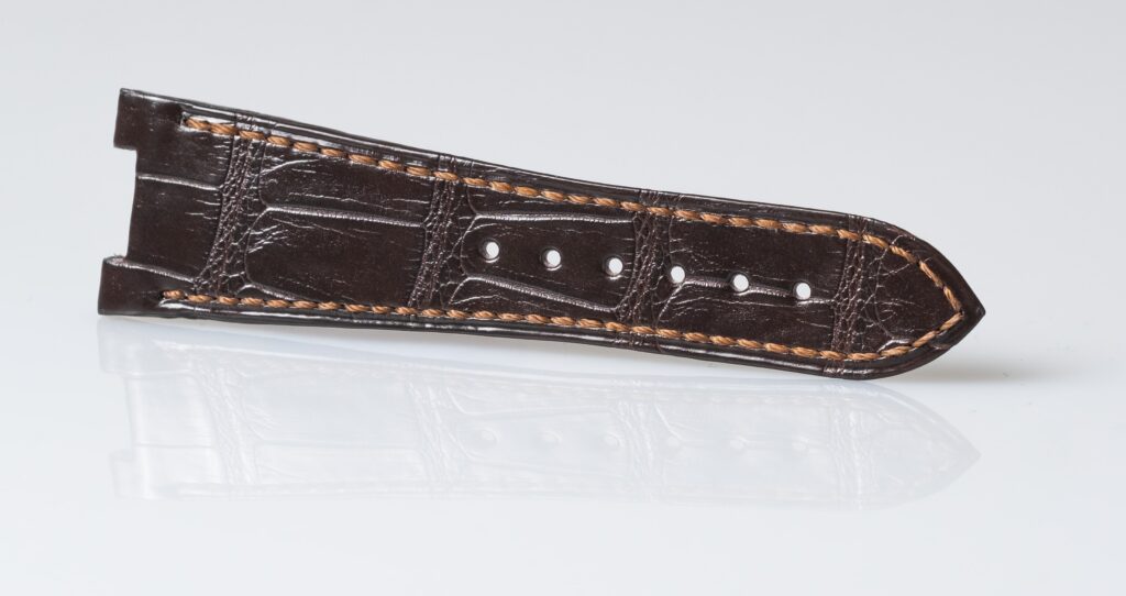 Patek Philippe, Nautilus matt dark brown alligator leather watch strap 25 mm. - Afbeelding 4