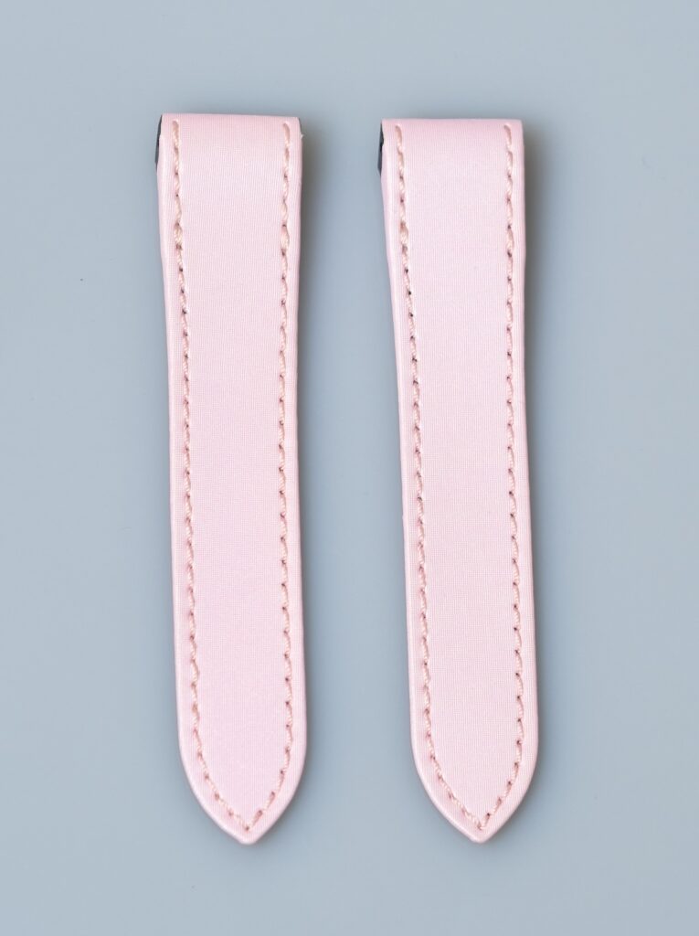 Cartier Santos 100 pink satin watch strap, 20mm, reference KD1M9V04K63