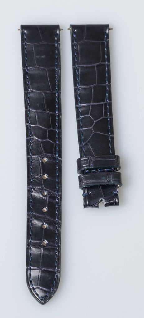 Patek Philippe matt marine bleu alligator leather watch strap 16 mm.