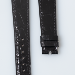 Patek-Philippe-shiny-black-alligator-leather-strap-19.3 mm