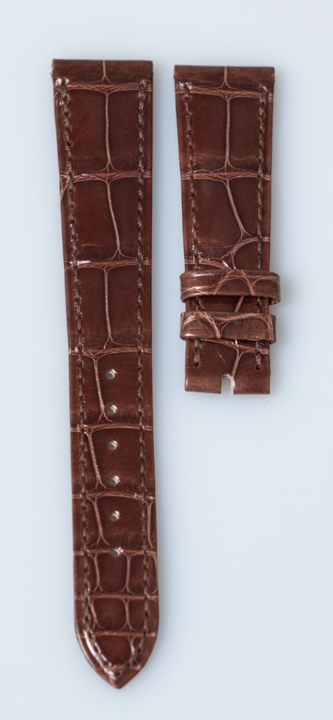 Patek Philippe shiny lightbrown alligator leather watch strap, 19.3 mm.
