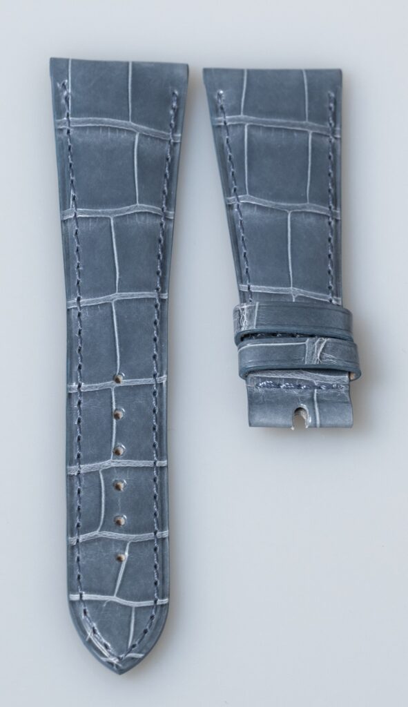 Patek Philippe Light bleu alligator leather watch strap. 22 mm.