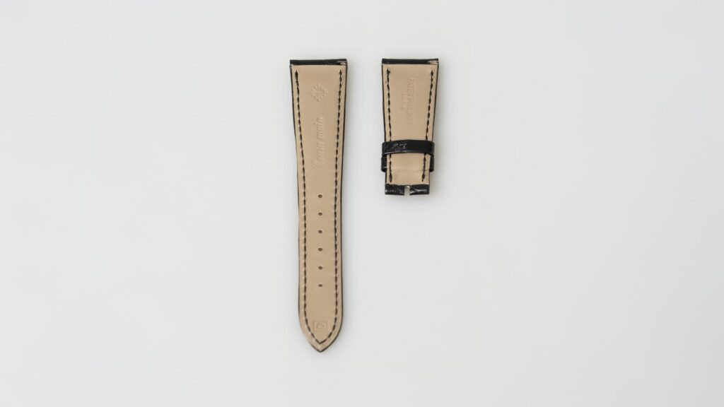 Patek Philippe matt black alligator leather watch strap, 21.1 mm - Afbeelding 3