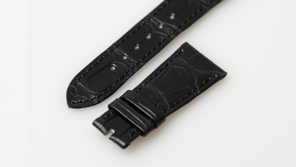 Patek Philippe matt black alligator leather watch strap, 21.1 mm - Afbeelding 2