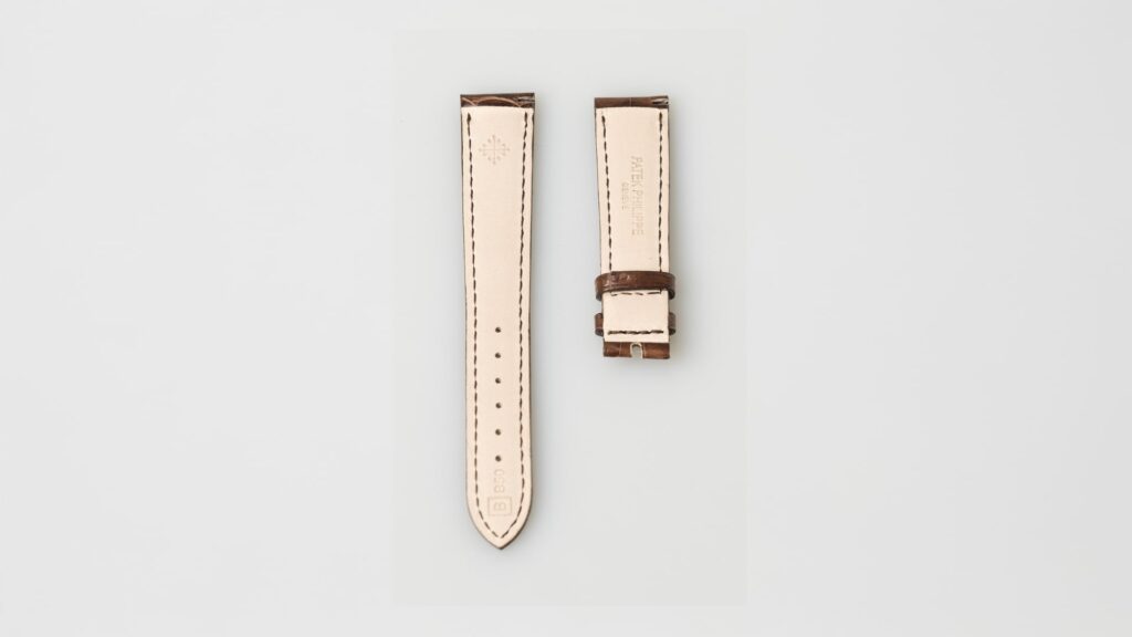 Patek Philippe shiny brown alligator leather watch strap, 16.3mm. - Afbeelding 3