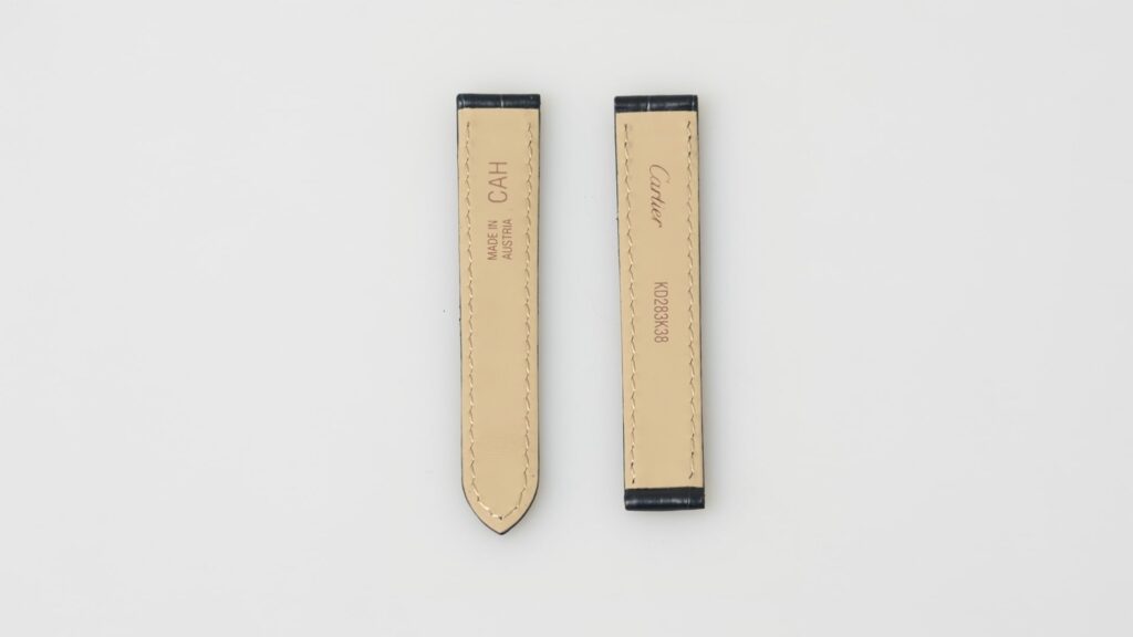 Cartier alligator watch strap, brillant tec bleu marine, 12 mm, reference KD32AN85 - Afbeelding 3