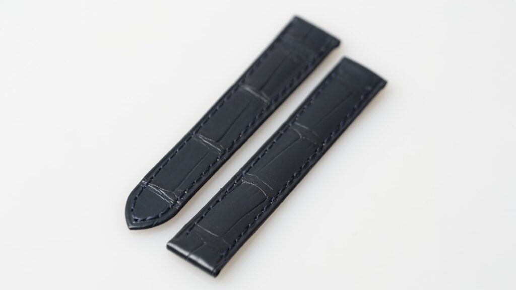Cartier alligator watch strap, brillant tec bleu marine, 12 mm, reference KD32AN85 - Afbeelding 2