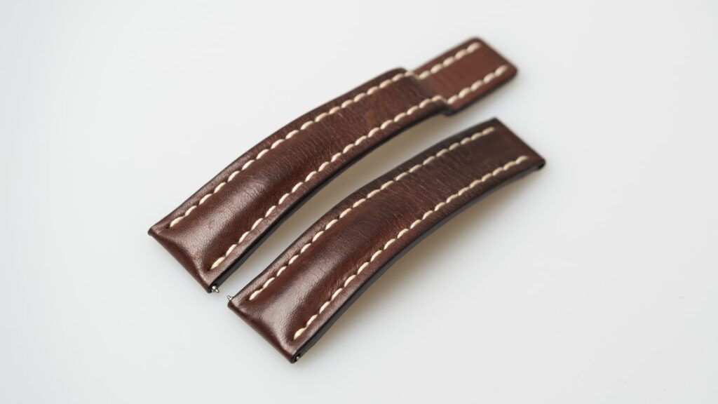 Breitling brown calfskin leather watch strap 22 mm. reference 461X - Afbeelding 2