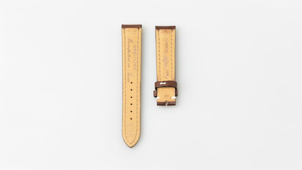Breitling brown calfskin leather watch strap 18-16 mm, reference 416X - Afbeelding 3