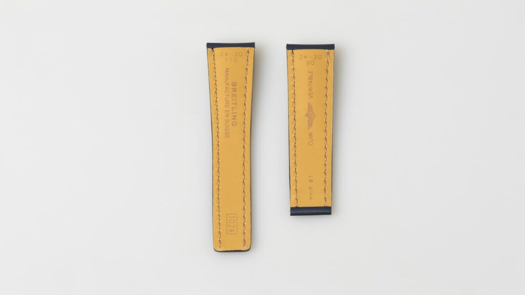 Breitling bleu calfskin leather watch strap band. 24 mm, reference 102X - Afbeelding 3