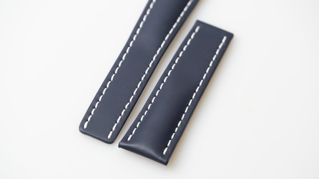 Breitling bleu calfskin leather watch strap band. 24 mm, reference 102X - Afbeelding 2
