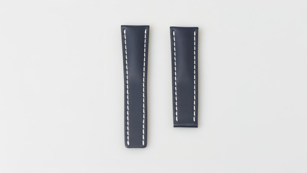 Breitling bleu calfskin leather watch strap band. 24 mm, reference 102X