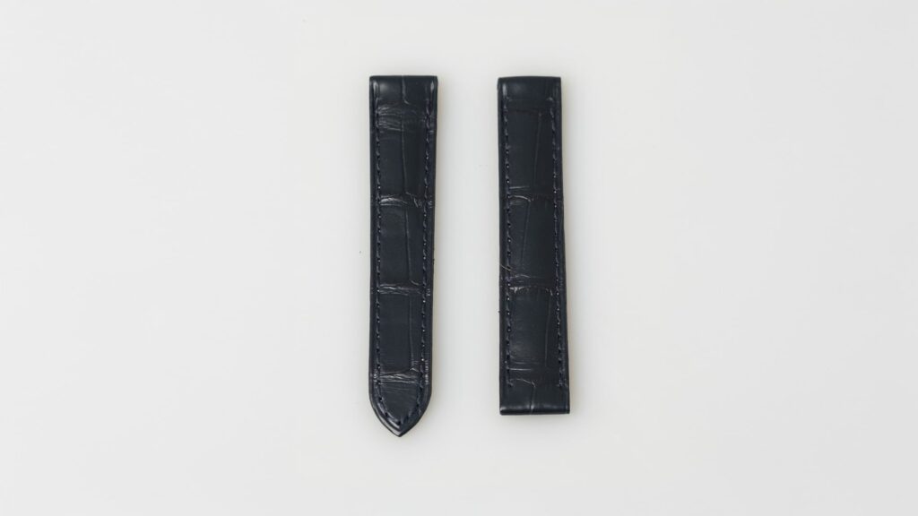 Cartier alligator watch strap, brillant tec bleu marine, 12 mm, reference KD32AN85