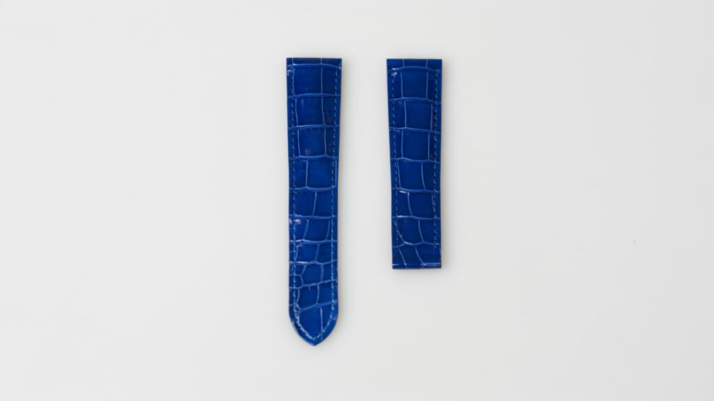 Cartier alligator shiny lapis bleu watch strap, 21 mm, reference KD98IN04
