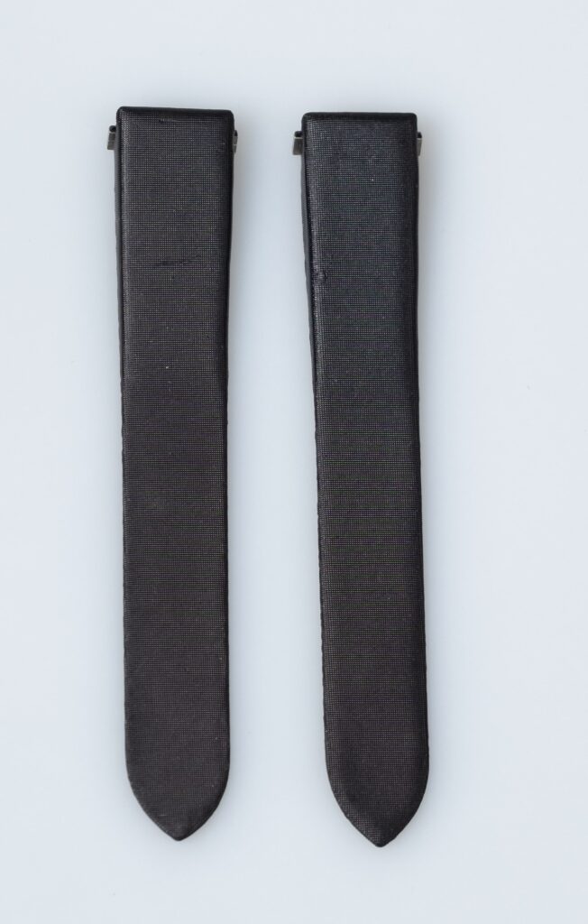 Cartier roadster ladys, black satin watch strap, unworn 16mm.