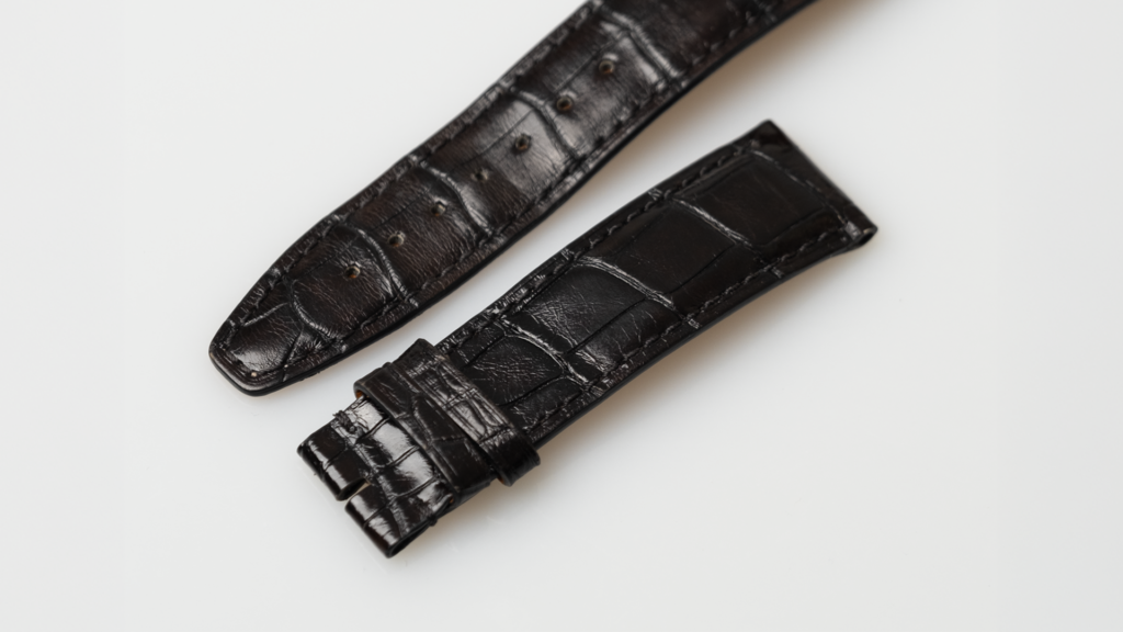 IWC pilots matt black alligator leather watch strap 20mm. Reference E03179 - Afbeelding 2