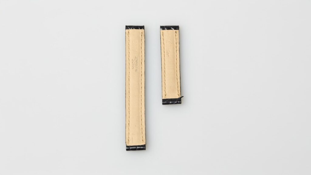 Cartier alligator leather watch strap, shiny black, 12 mm. - Afbeelding 3