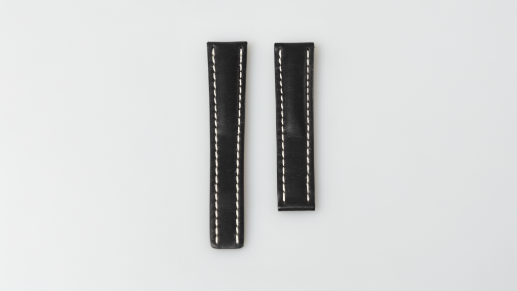 Breitling black calfskin leather strap 20 mm. reference 429X
