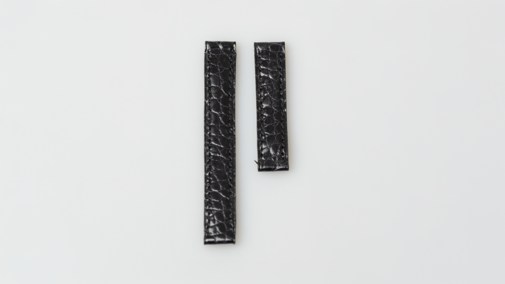 Cartier alligator strap, shiny black, 12 mm.