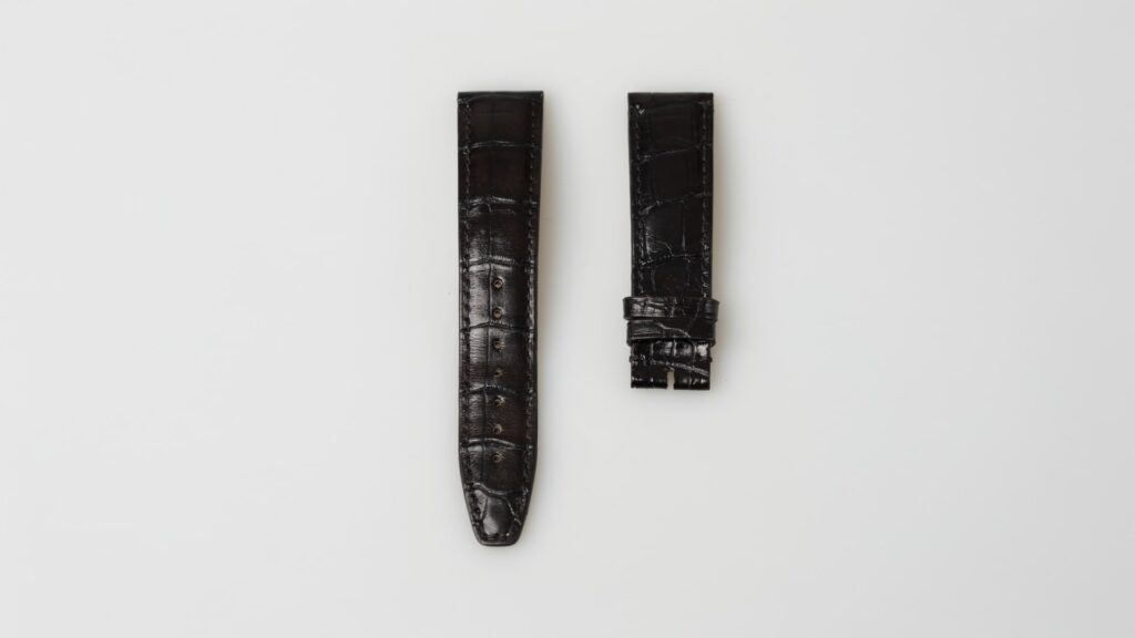 IWC pilots matt black alligator leather watch strap 20mm. Reference E03179