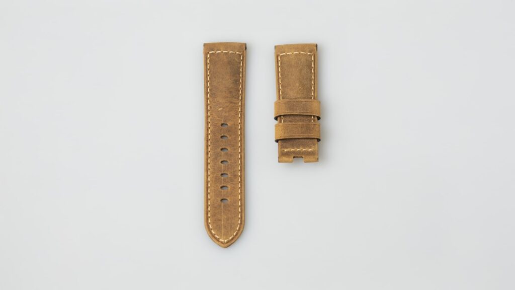 Panerai scamosciato beige BDR calfskin leather watch strap 24-20mm. Reference MX006ZCB