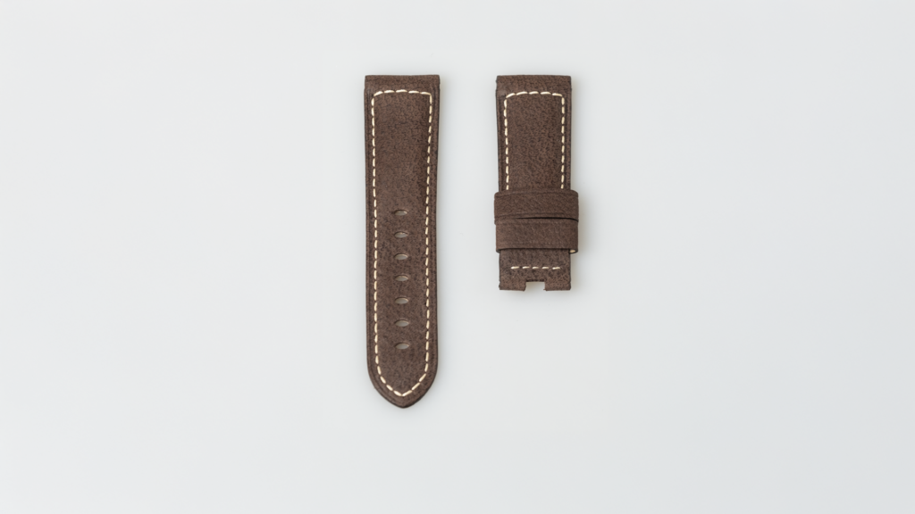 Panerai waterbuffalo (thai) dark brown leather strap 24-22mm. Reference MX005FNK