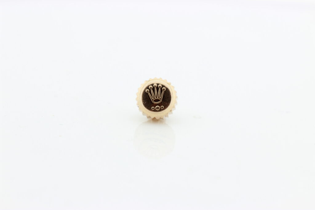 Genuine used 18K pink gold crown for Rolex submariner, daytona, GMT Size 6.9 mm.