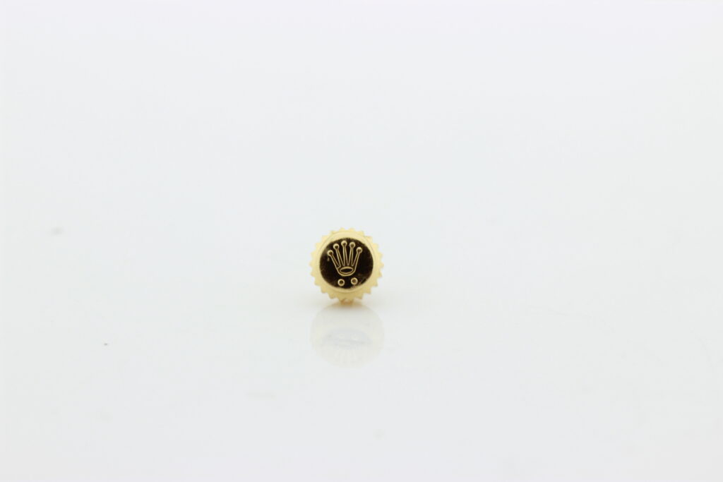 Genuine used crown for Rolex Date, air-king yellow gold. Size 5.3 mm.