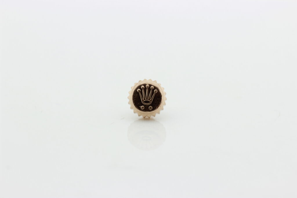 Genuine used for Rolex Day-Date, Datejust, GMT 18K pink gold crown. Size 6 mm.