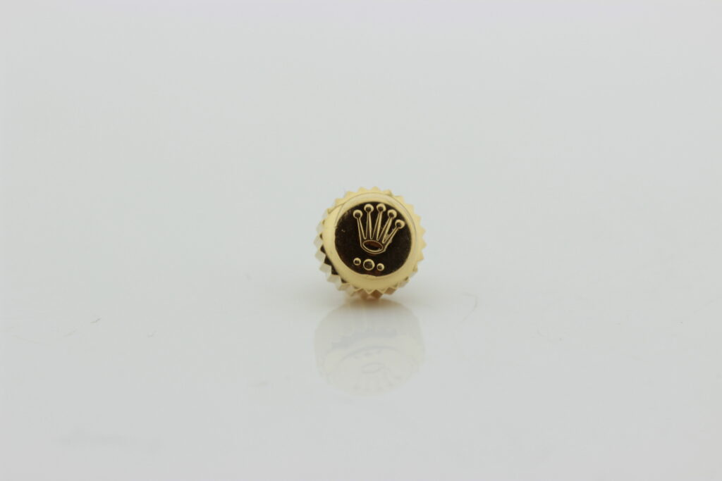 Genuine used for Rolex submariner, daytona, GMT yellow gold crown. Size 7 mm.
