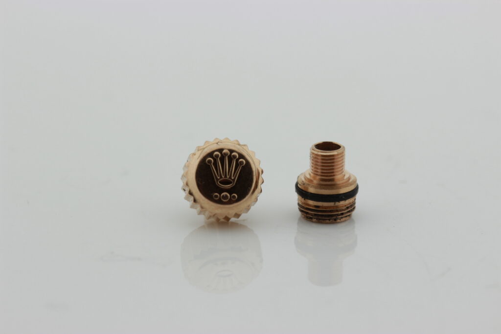 Genuine used for Rolex submariner, daytona, GMT pink gold crown. Size 7 mm. - Afbeelding 4