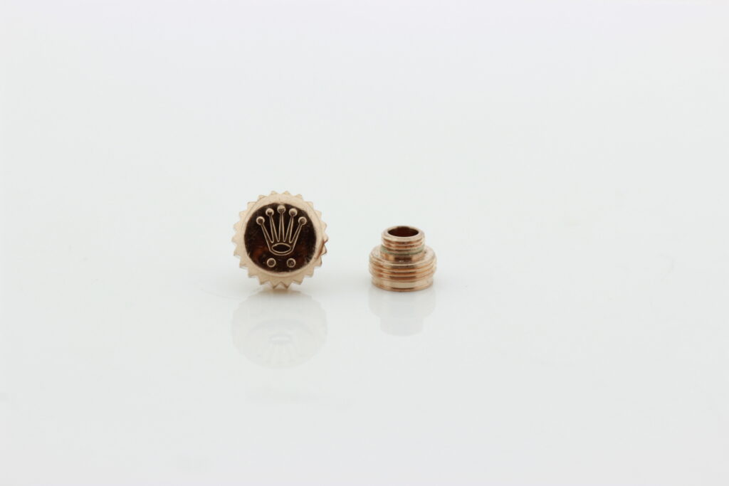 Genuine used for Rolex Day-Date, Datejust, GMT 18K pink gold crown. Size 6 mm. - Afbeelding 5