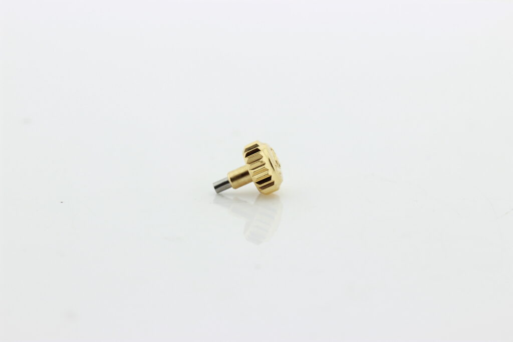 Genuine used crown for Rolex Date, air-king yellow gold. Size 5.3 mm. - Afbeelding 2